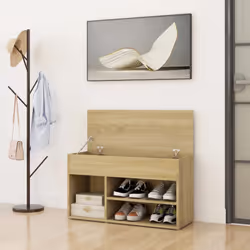 vidaXL Shoe Bench Sonoma Oak Engineered Wood Shoe Organiser Cabinet Rack Bench