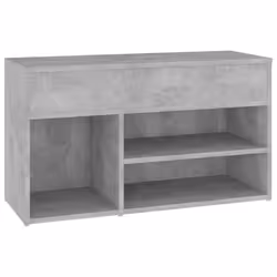vidaXL Shoe Bench Concrete Grey Engineered Wood Shoe Organiser Cabinet Bench