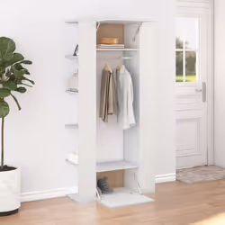 vidaXL Hallway Cabinet Wall Mounted Cabinet Hall Shelving Engineered Wood - white