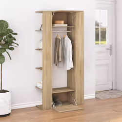 vidaXL Hallway Cabinet Wall Mounted Cabinet Hall Shelving Engineered Wood - sonoma oak