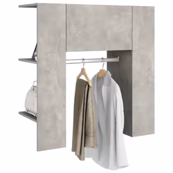 vidaXL Hallway Cabinet Wall Mounted Cabinet Hall Shelving Engineered Wood - concrete grey - Additional view 4