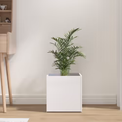 vidaXL Planter Box Plant Pot Raised Bed Planter Flower Box Engineered Wood - High gloss white - Additional view 4