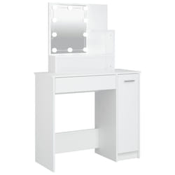vidaXL Dressing Table with LED Vanity Table Makeup Vanity Desk Cosmetic Table - White