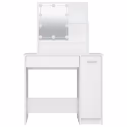 vidaXL Dressing Table with LED Vanity Table Makeup Vanity Desk Cosmetic Table - White - Additional view 6