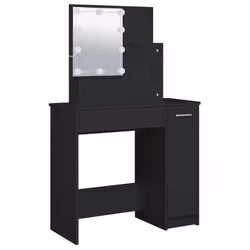 vidaXL Dressing Table Makeup Desk with LED Vanity Table Makeup Table Black - Additional view 6