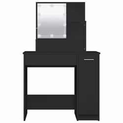 vidaXL Dressing Table Makeup Desk with LED Vanity Table Makeup Table Black - Additional view 8