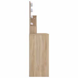 vidaXL Dressing Table with LED Vanity Table Makeup Vanity Desk Cosmetic Table - Sonoma oak - Additional view 7