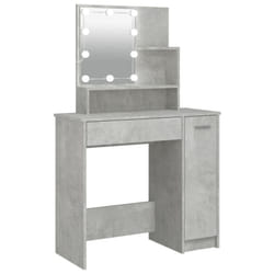 vidaXL Dressing Table with LED Vanity Table Makeup Vanity Desk Cosmetic Table - Concrete grey