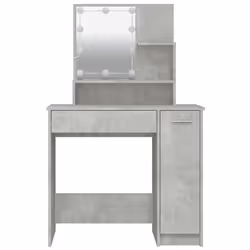 vidaXL Dressing Table with LED Vanity Table Makeup Vanity Desk Cosmetic Table - Concrete grey - Additional view 6