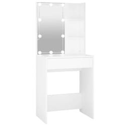 vidaXL Dressing Table with LED Makeup Vanity Desk Cosmetic Table Multi Colours - White