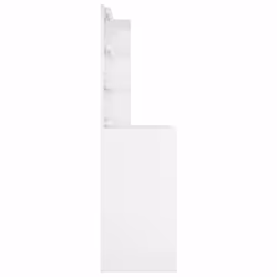 vidaXL Dressing Table with LED Makeup Vanity Desk Cosmetic Table Multi Colours - High gloss white - Additional view 6