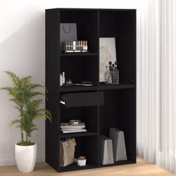 vidaXL Cosmetic Cabinet Dressing Storage Makeup Cupboard Black Engineered Wood - Additional view 5