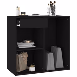 vidaXL Cosmetic Cabinet Dressing Storage Makeup Cupboard Black Engineered Wood - Additional view 6