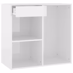 vidaXL Cosmetic Cabinet Dressing Room Storage Makeup Cupboard Engineered Wood - high gloss white