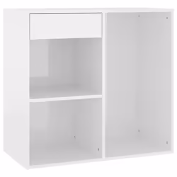vidaXL Cosmetic Cabinet Dressing Room Storage Makeup Cupboard Engineered Wood - high gloss white