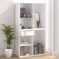 vidaXL Cosmetic Cabinet Dressing Room Storage Makeup Cupboard Engineered Wood - high gloss white - Additional view 7