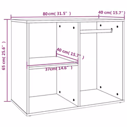 vidaXL Dressing Cabinet Storage Cabinet Side Cabinet Black Engineered Wood - Additional view 7