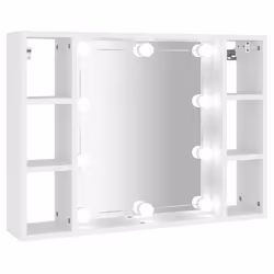 vidaXL Mirror Cabinet with LED Washroom Storage Cabinet Bathroom Vanity Unit - White