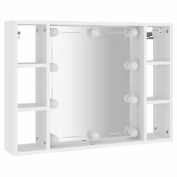 vidaXL Mirror Cabinet with LED Washroom Storage Cabinet Bathroom Vanity Unit - White