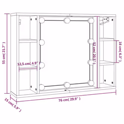vidaXL Mirror Cabinet with LED Washroom Storage Cabinet Bathroom Vanity Unit - White - Additional view 4