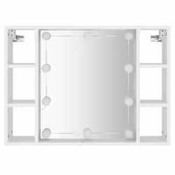 vidaXL Mirror Cabinet with LED Washroom Storage Cabinet Bathroom Vanity Unit - White - Additional view 7
