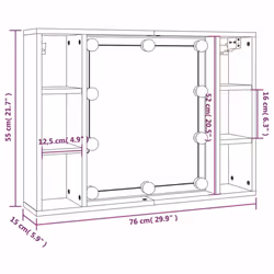 vidaXL Mirror Cabinet Wall-mounted Cabinet Cosmetic Mirror with LED Black