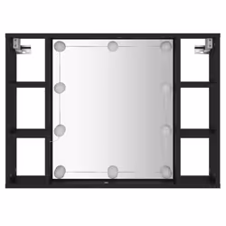 vidaXL Mirror Cabinet Wall-mounted Cabinet Cosmetic Mirror with LED Black - Additional view 6