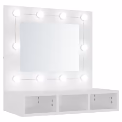 vidaXL Mirror Cabinet with LED Wall-mounted Mirror Cabinet Storage Cupboard - White