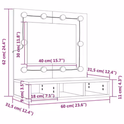 vidaXL Mirror Cabinet with LED Wall-mounted Mirror Cabinet Storage Cupboard - White - Additional view 4