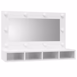 vidaXL Mirror Cabinet with LED Washroom Storage Cabinet Bathroom Vanity Unit - High gloss white