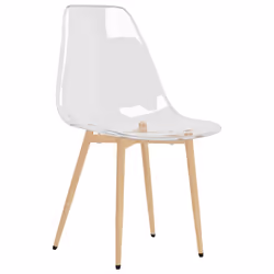 vidaXL 2x Dining Chairs Transparent PET Kitchen Dining Room Dinner Chair Seat