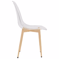 vidaXL 2x Dining Chairs Transparent PET Kitchen Dining Room Dinner Chair Seat - Additional view 4