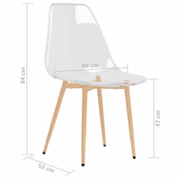 vidaXL 2x Dining Chairs Transparent PET Kitchen Dining Room Dinner Chair Seat - Additional view 6