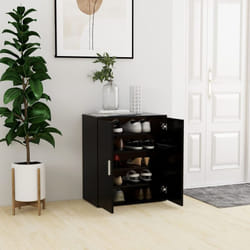 vidaXL Shoe Cabinet Black Engineered Wood Shoe Rack Storage Organiser Cabinet