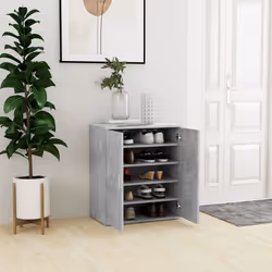 vidaXL Shoe Cabinet Concrete Grey Engineered Wood Shoe Rack Organiser Cabinet
