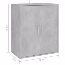 vidaXL Shoe Cabinet Concrete Grey Engineered Wood Shoe Rack Organiser Cabinet - Additional view 4