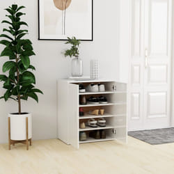vidaXL Shoe Cabinet High Gloss White Engineered Wood Shoe Organiser Cabinet