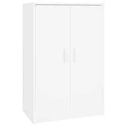 vidaXL Shoe Cabinet White Engineered Wood Hallway Shoe Organiser Shelf Rack