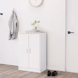 vidaXL Shoe Cabinet White Engineered Wood Hallway Shoe Organiser Shelf Rack