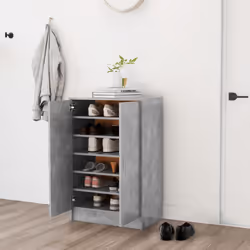 vidaXL Shoe Cabinet Concrete Grey Engineered Wood Hallway Shoe Organiser Rack