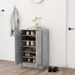 vidaXL Shoe Cabinet Concrete Grey Engineered Wood Hallway Shoe Organiser Rack