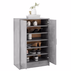 vidaXL Shoe Cabinet Concrete Grey Engineered Wood Hallway Shoe Organiser Rack