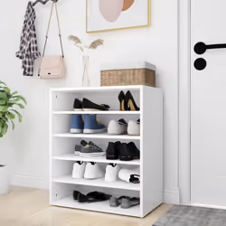vidaXL Shoe Cabinet White Engineered Wood Household Shoe Storage Shelf Rack - Additional view 7
