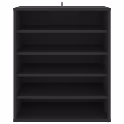 vidaXL Shoe Cabinet Black Engineered Wood Household Shoe Storage Shelf Rack - Additional view 3