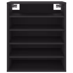 vidaXL Shoe Cabinet Black Engineered Wood Household Shoe Storage Shelf Rack - Additional view 5
