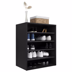 vidaXL Shoe Cabinet Black Engineered Wood Household Shoe Storage Shelf Rack - Additional view 8