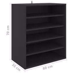 vidaXL Shoe Cabinet Black Engineered Wood Household Shoe Storage Shelf Rack - Additional view 9