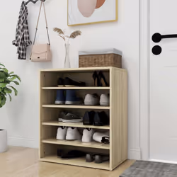 vidaXL Shoe Cabinet Sonoma Oak Engineered Wood Shoe Storage Organiser Rack