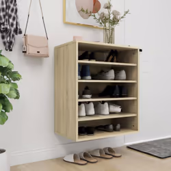 vidaXL Shoe Cabinet Sonoma Oak Engineered Wood Shoe Storage Organiser Rack