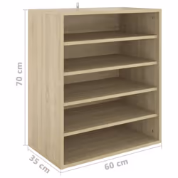 vidaXL Shoe Cabinet Sonoma Oak Engineered Wood Shoe Storage Organiser Rack - Additional view 9